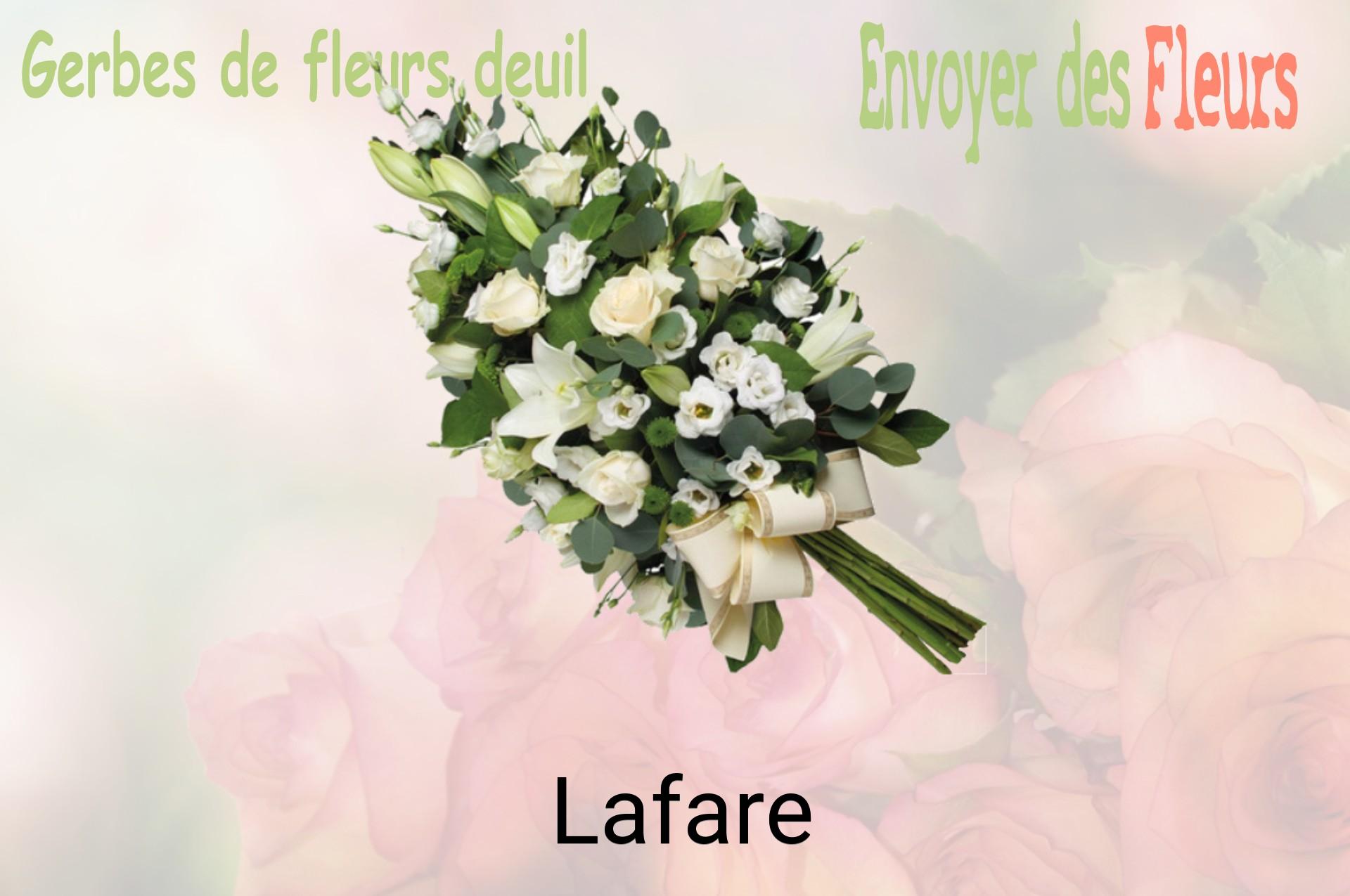Gerbe de fleurs de deuil livrée à Lafare